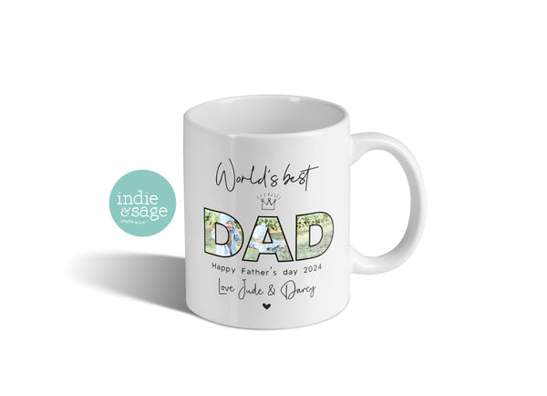 Personalised Mug - Worlds Best Dad Mug (Change Dad to any other name and add your message)