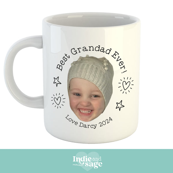 Best Grandma Ever! Personalised Photo Mug, personalised with your message and photo! (Baby Face Photo Mug)