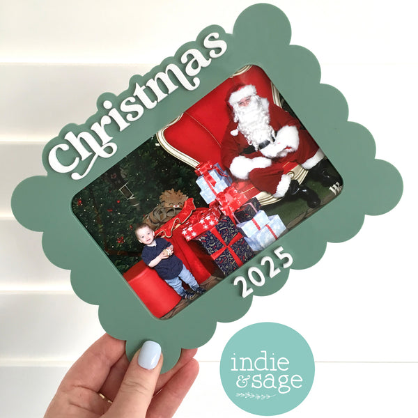 Christmas Photo Frames, made to display your santa photos! Available in a range of colours and you can even add a engraved message to your frame making it perfect for gifting!