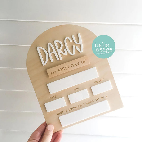 Personalised Back To School Board - Minimalist "Darcy" Design
