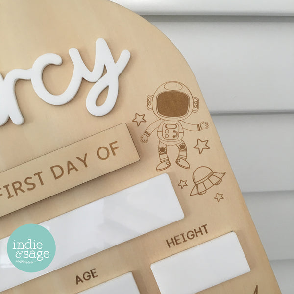 Personalised First/Last Day Back To School Board - Space Design