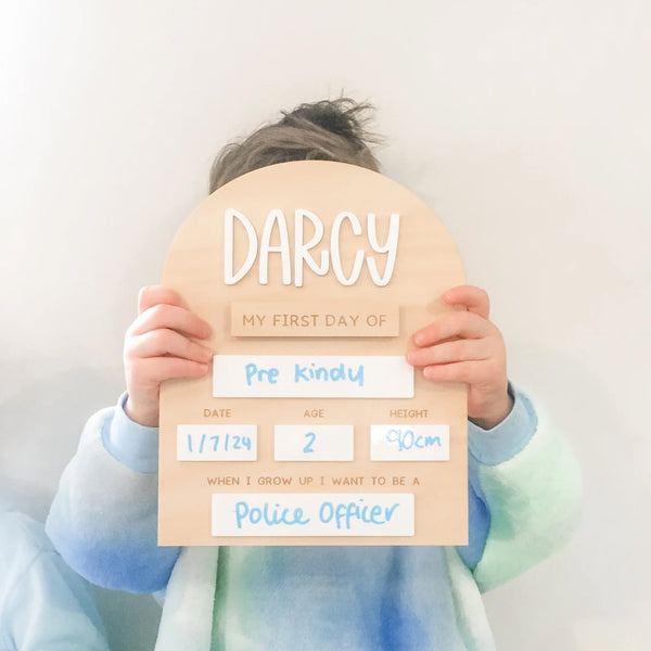 Personalised Back To School Board - Minimalist "Darcy" Design