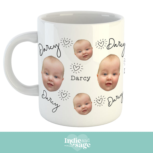 Custom Photo Mug, Personalized Baby Face Mug, Custom Baby Face Mug,  Mug With Photo, Dad Gift Idea, Grandma Gift, Gifts for Nana, Custom Face