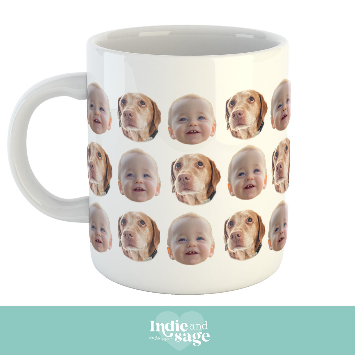Personalised Photo Mug, add your dog or cats faces too! – Indie Sage