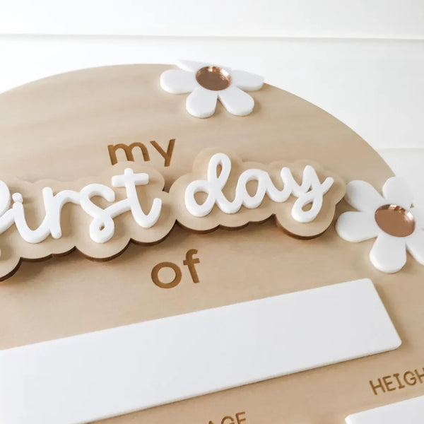 Personalised Back To School Board - My First / My Last Day Flower Design