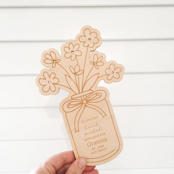 Hand Picked With Love Flower Holder - Personalised Mothers Day Gift