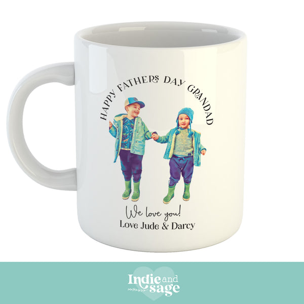Personalised Photo Mug- Happy Fathers Day Mug (Change Dad to any other name and add your message)