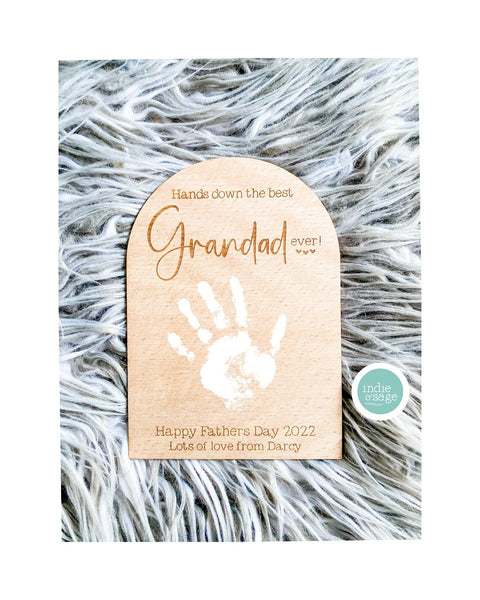 Hands Down The Best Daddy Ever! Change Daddy to any other name and add your message. (Handprint Gift, Fathers Day Gift Idea))