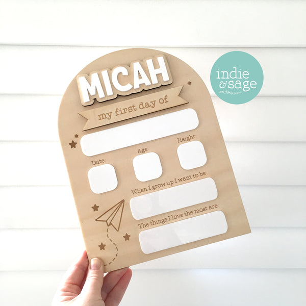 Personalised Back To School Board - Paper Plane Design