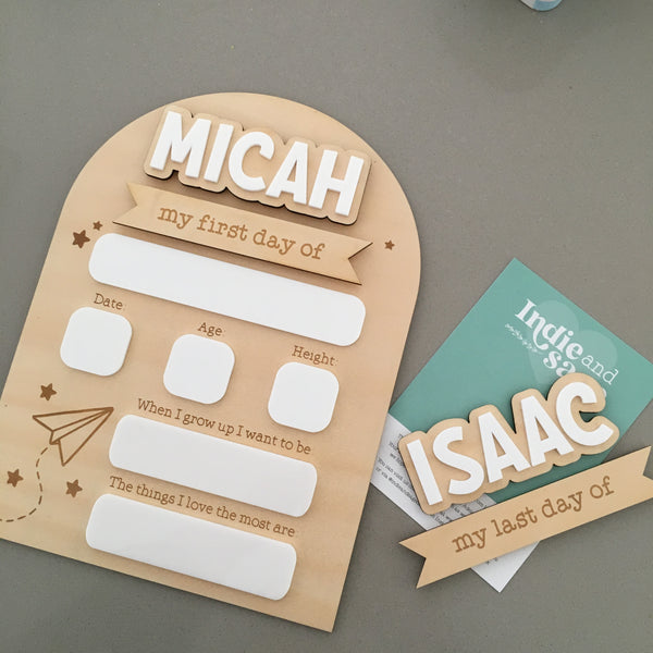 Personalised Back To School Board - Paper Plane Design