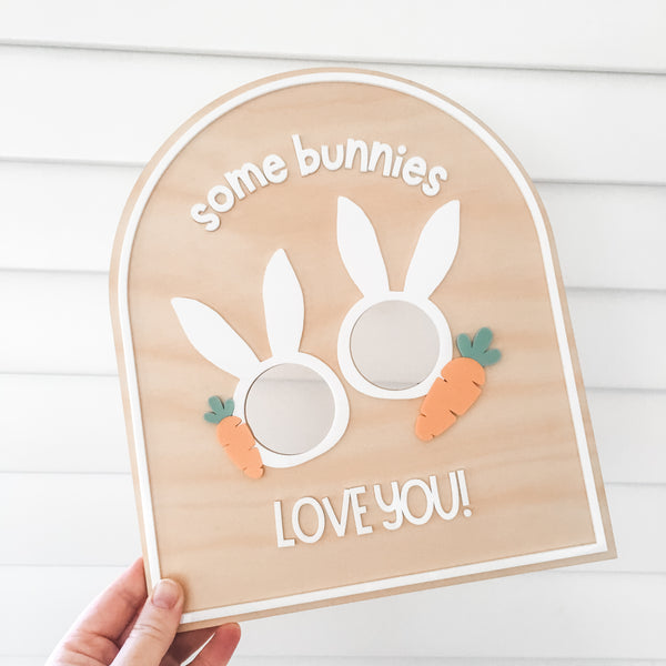 Some Bunny Loves You Easter Photo Plaque (Add upto three photos)