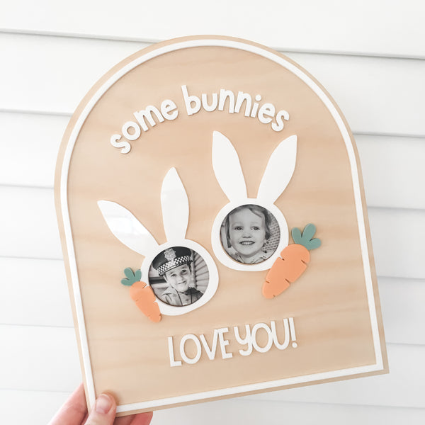 Some Bunny Loves You Easter Photo Plaque (Add upto three photos)