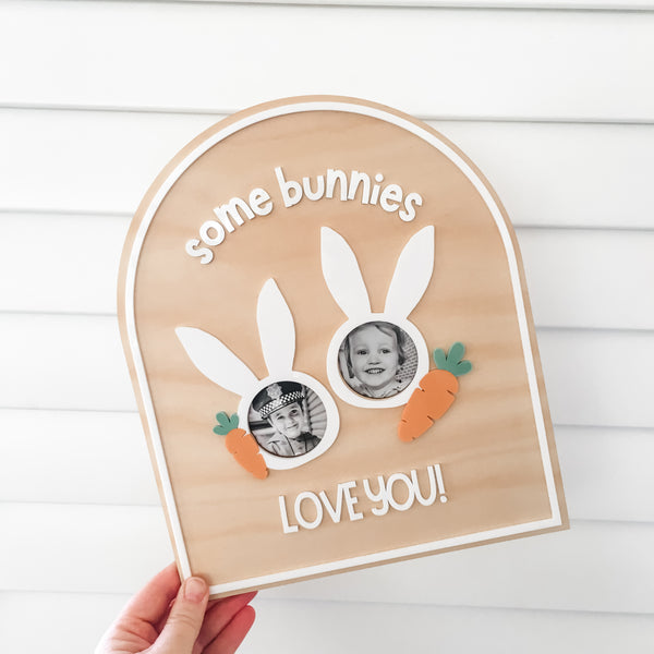 Some Bunny Loves You Easter Photo Plaque (Add upto three photos)
