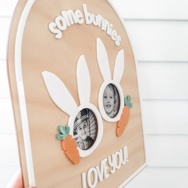 Some Bunny Loves You Easter Photo Plaque (Add upto three photos)
