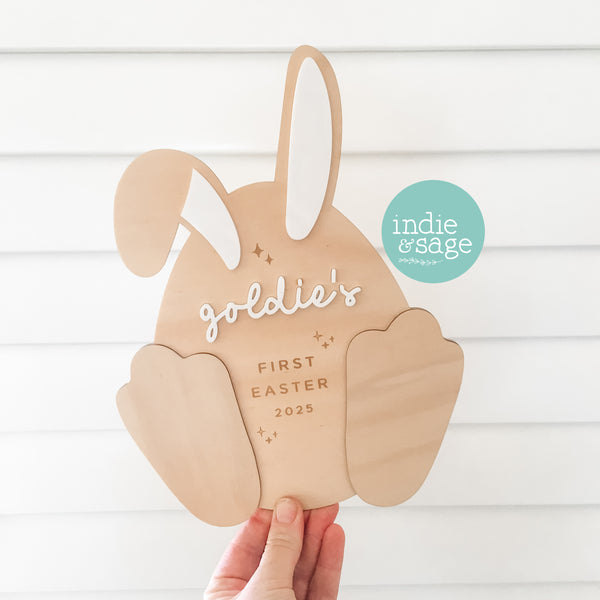First Easter Personalised Bunny Footprint Plaque (add your footprints)