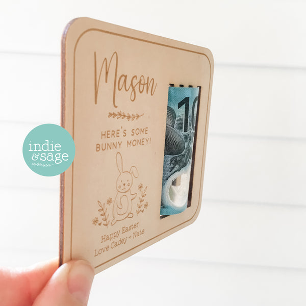 Personalised Easter Money Holder, Bunny Money, Non Chocolate Easter Gift Idea