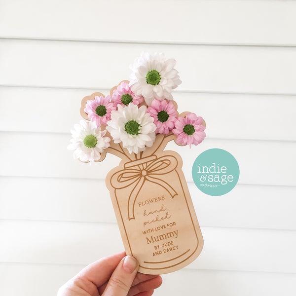 Hand Picked With Love Flower Holder - Personalised Mothers Day Gift