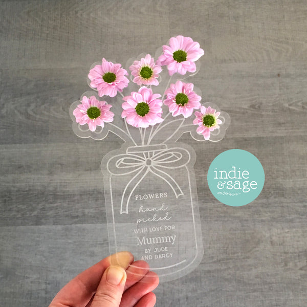 Hand Picked With Love Flower Holder - Personalised Mothers Day Gift