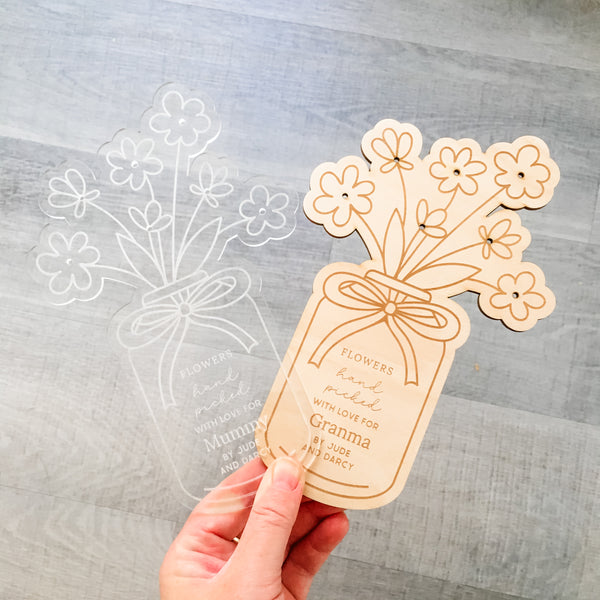 Hand Picked With Love Flower Holder - Personalised Mothers Day Gift