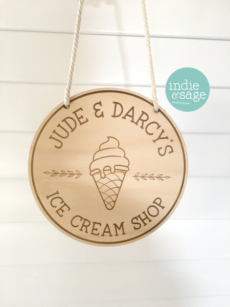Personalised Ice Cream Shop Sign (Playroom Decor ideas)