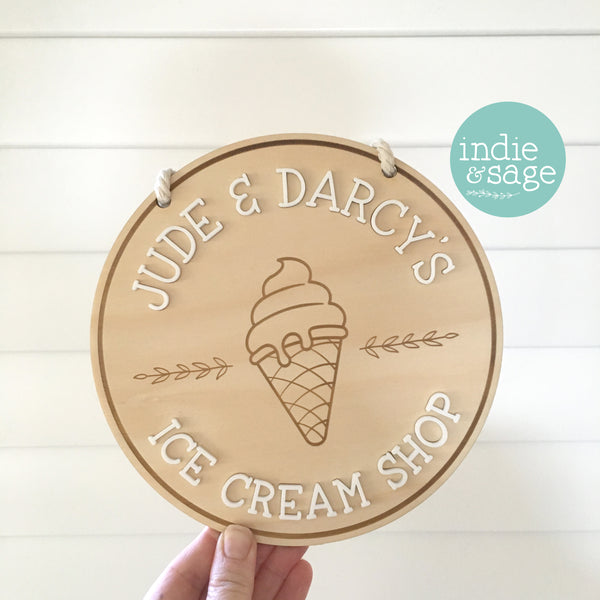 Personalised Ice Cream Shop Sign (Playroom Decor ideas)