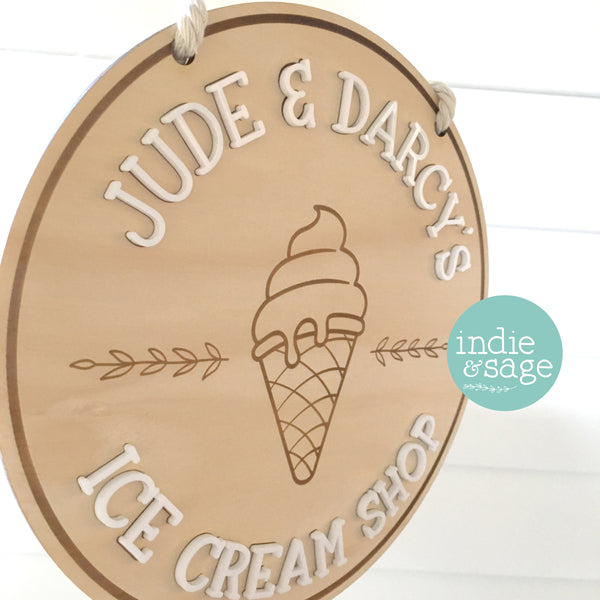 Personalised Ice Cream Shop Sign (Playroom Decor ideas)