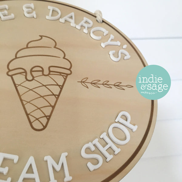 Personalised Ice Cream Shop Sign (Playroom Decor ideas)