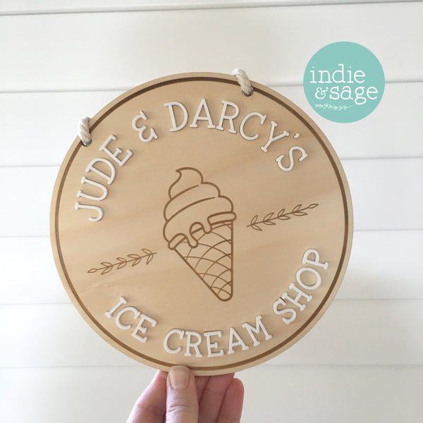 Personalised Ice Cream Shop Sign (Playroom Decor ideas)