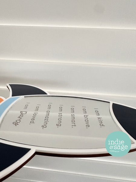 Affirmation Mirror for Boys - Spaced Themed Room Decor