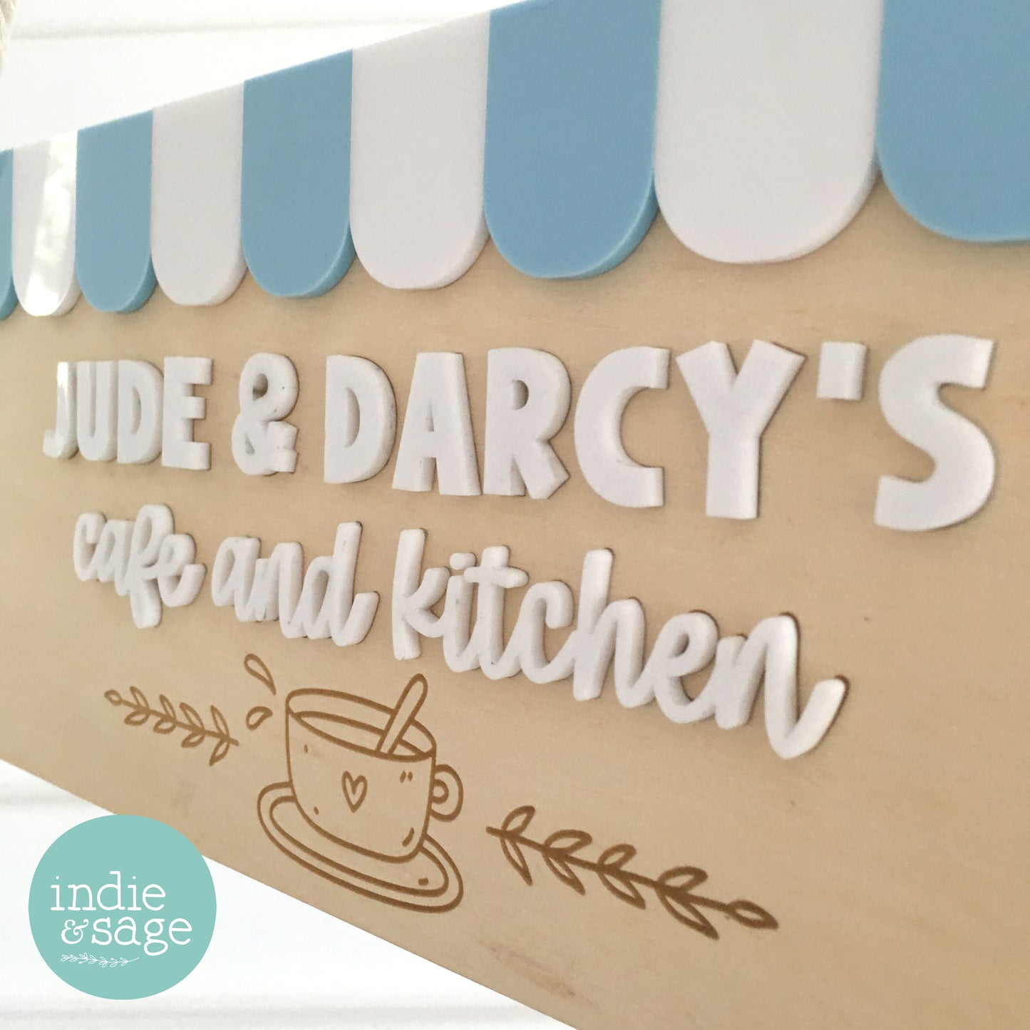 Kids Cafe and Kitchen Sign - Personalised Play Kitchen Decor