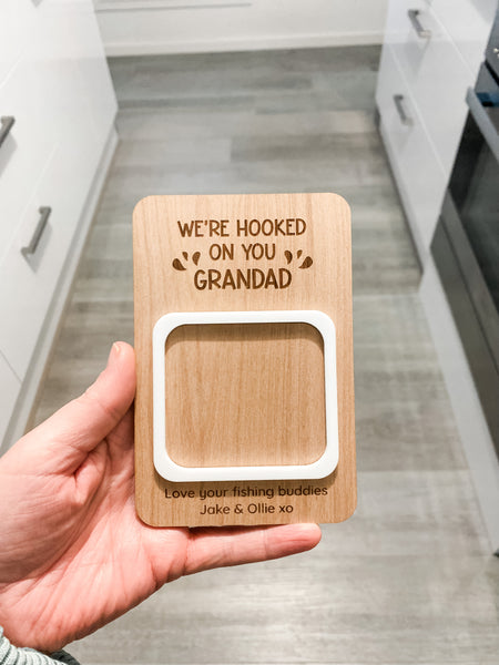 We're Hooked On You Personalised Photo Frame (Personalise it with your names!)