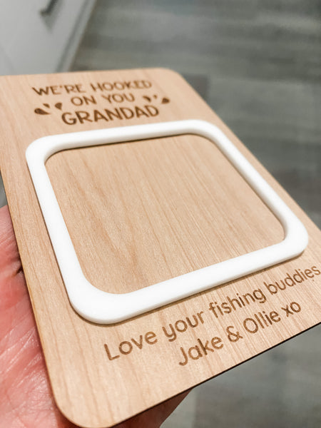 We're Hooked On You Personalised Photo Frame (Personalise it with your names!)