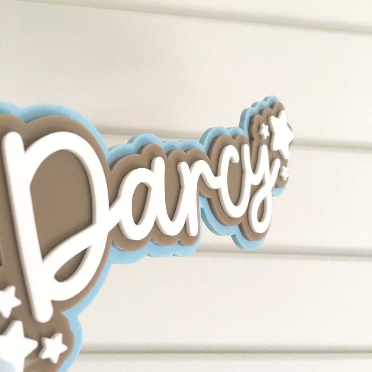 Personalised Acrylic Name Sign | 3D Triple Layer Kids Name Plaque | Boys Name Sign with Stars | 15cm 20cm 30cm 40cm