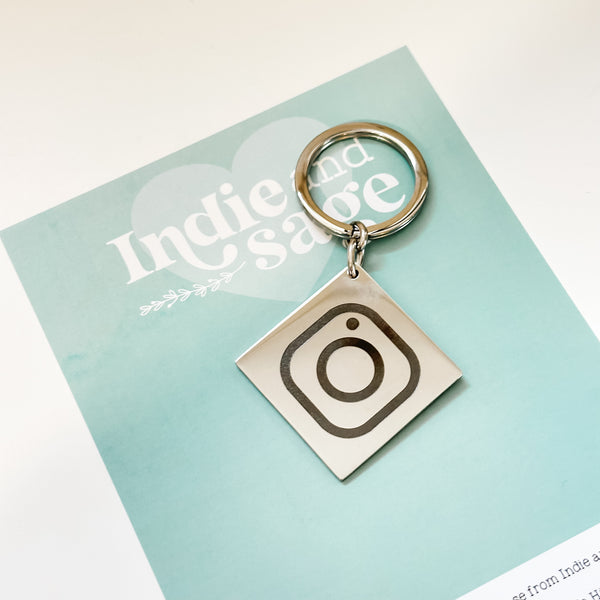 Engraved QR Code Keychain (Stainless Steel - link to your socials or website)