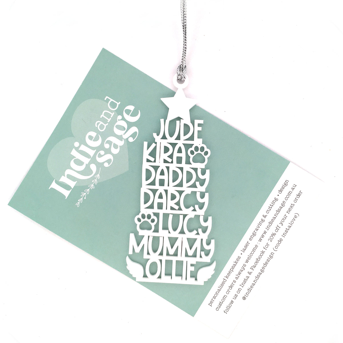 Christmas Tree Decoration - Family Tree Design