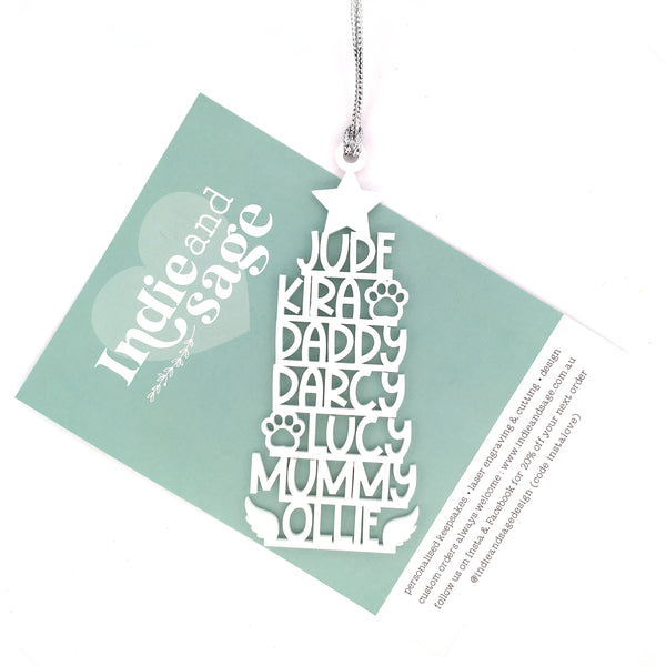 Christmas Tree Decoration - Family Tree Design