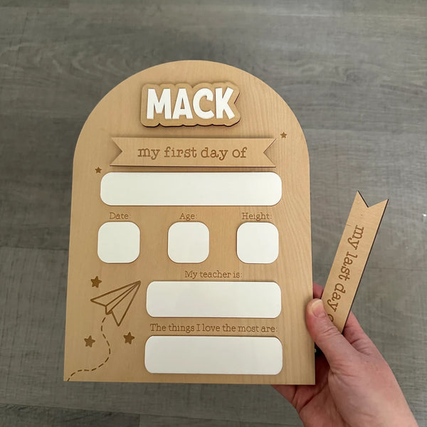 Personalised Back To School Board - Paper Plane Design