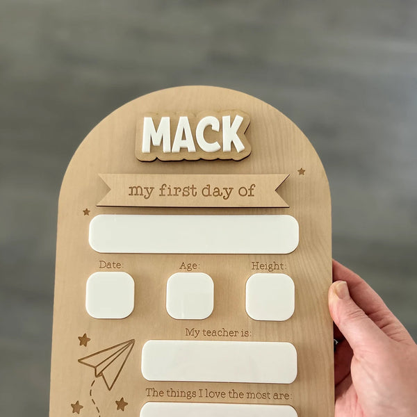 Personalised Back To School Board - Paper Plane Design