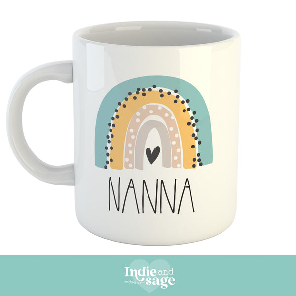 Personalised Rainbow Mug, Add Your Name To The Front & Message To The Back