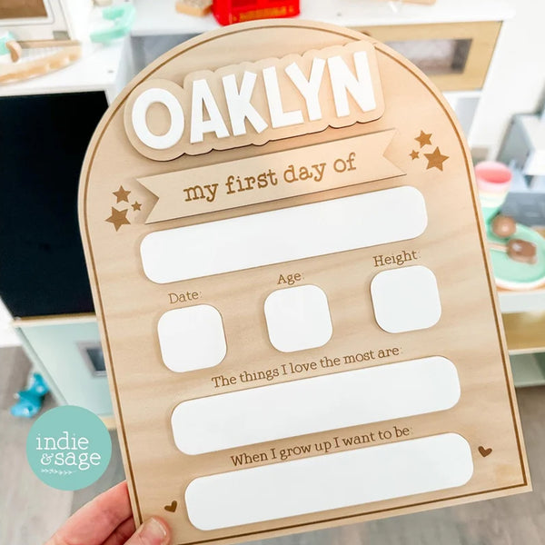 Personalised Back To School Board - Heart & Star Design