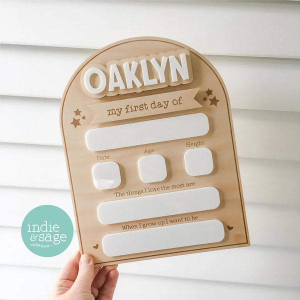 Personalised Back To School Board - Heart & Star Design