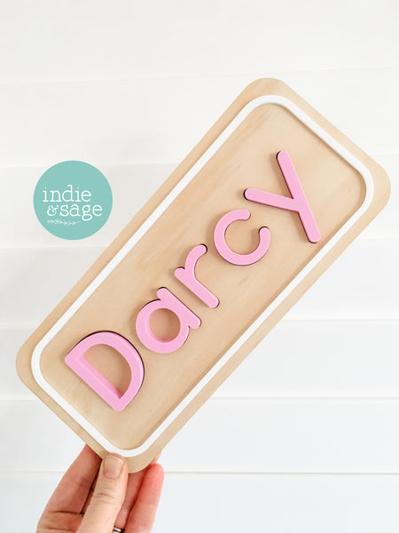 Personalised Name Puzzle - Add a Message to the back side and choose your letter colours!