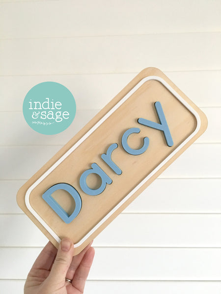 Personalised Name Puzzle - Add a Message to the back side and choose your letter colours!