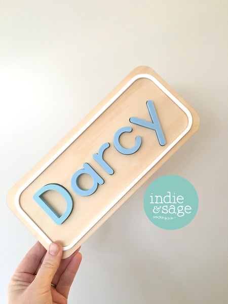 Personalised Name Puzzle - Add a Message to the back side and choose your letter colours!