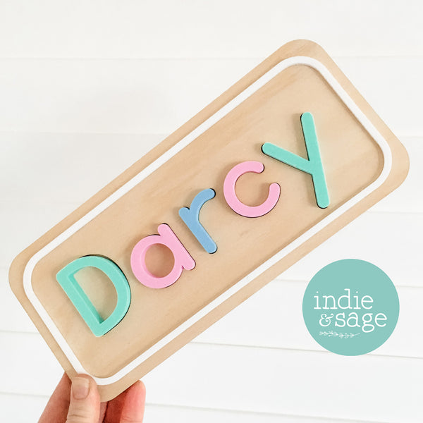 Personalised Name Puzzle - Add a Message to the back side and choose your letter colours!