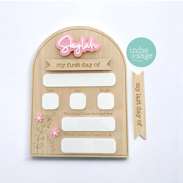Personalised Back To School Board - Musk Floral Design