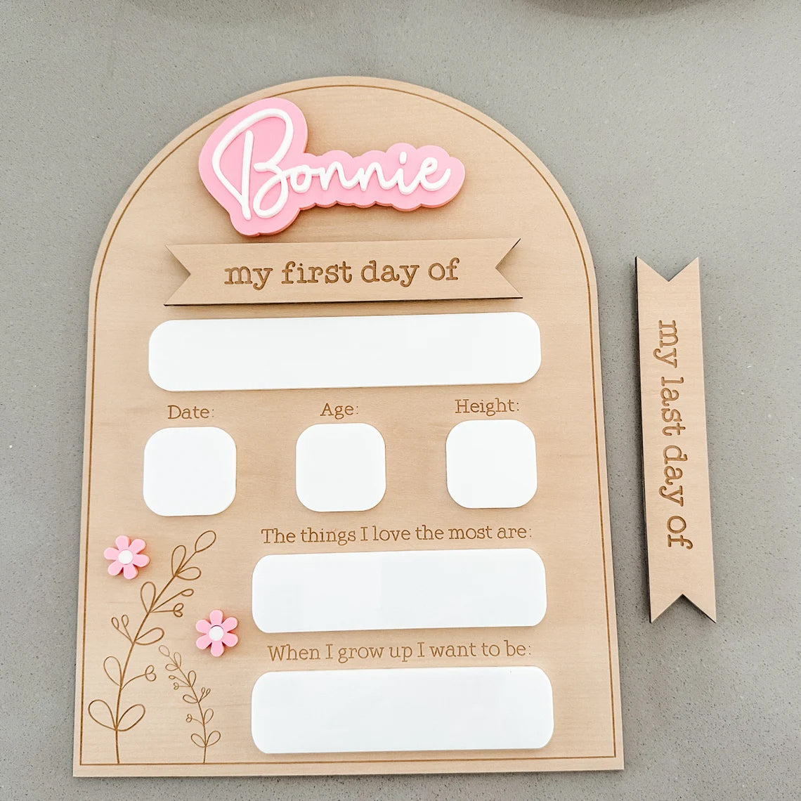 Personalised Back To School Board - Musk Floral Design