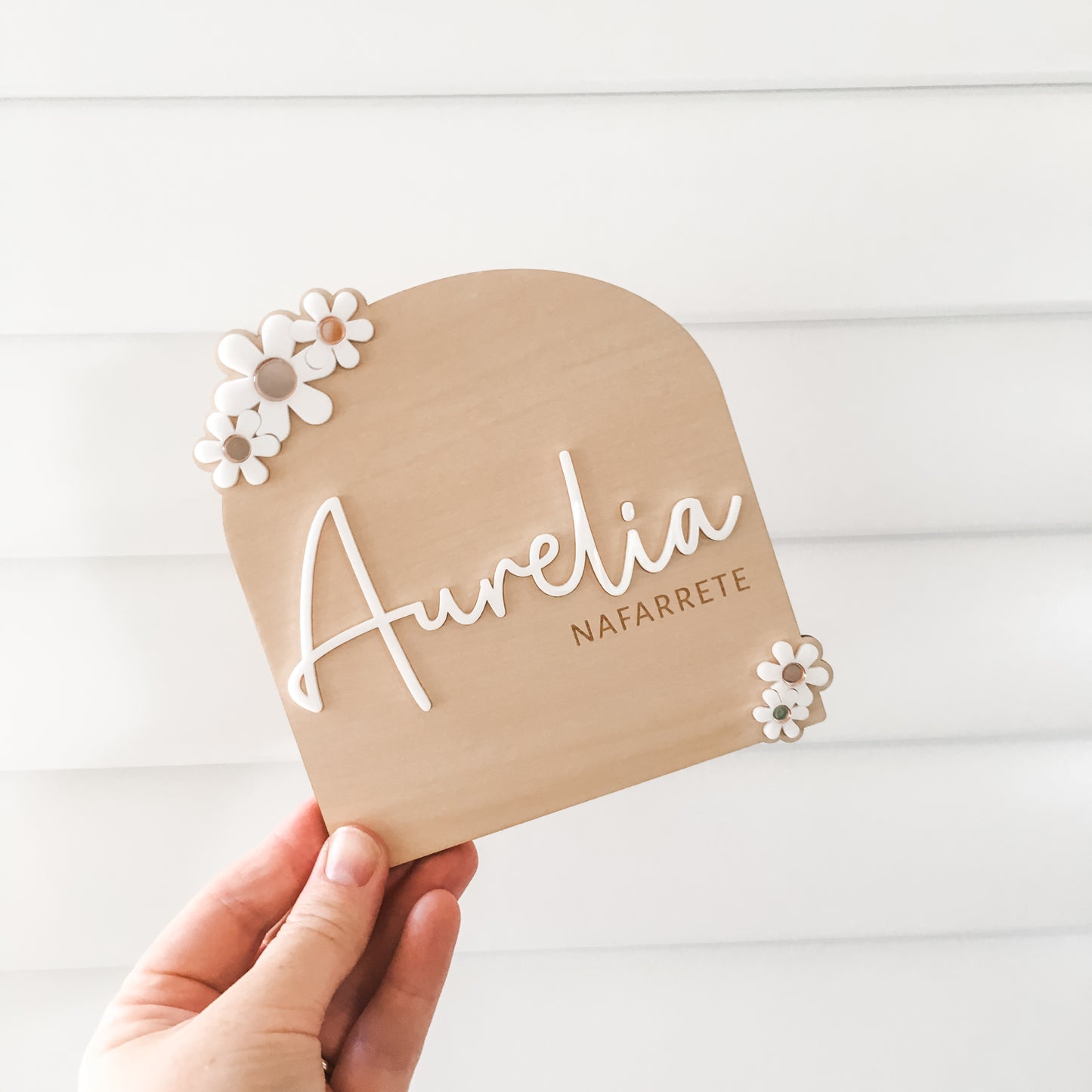 Newborn photo prop floral name sign and birth announcement set