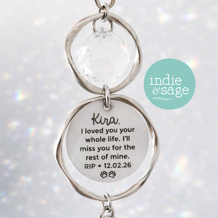 Personalised Pet Memorial Suncatcher – Custom Engraved Pet Portrait | Dog Memorial & Pet Loss Gift