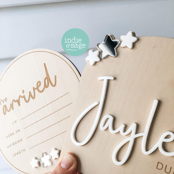 Newborn Announcement Plaque, Wooden Acrylic Name Plaque, Birth Announcement, Name Announcement Sign, Baby Name, Baby Boy Announcement, Baby